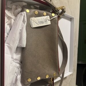 Hammitt Gray Crossbody Bag with Gold Accents